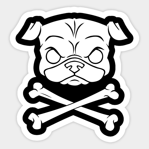 Pug Pirate Sticker by blairjcampbell